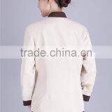 Juqian Wholesale Cheap Beige Fashional Design Korean Collar Anti-foul Hotel Cleaner Workwear Work Uniform thumbnail-6
