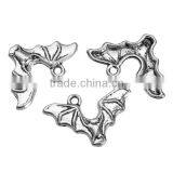 Zinc Based Alloy Halloween Charms Bat Animal Antique Silver Hollow 24mm x 15mm thumbnail-3