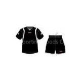 Football Sports Apparel Sublimation Soccer Teams Jerseys And Shorts Black Colour Uniforms