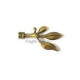 Brass Metal Curtain Rods Finials with Leaf Making Design for Kids curtain , XFY055f