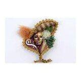 House Interior Venetian Mask Wall Decor Unique With Orange Lace , Hand-made thumbnail-1