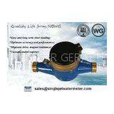 Horizontal Type Cold Brass Water Meter With ISO 4064 Class B , Multi Jet