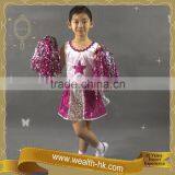 Pretty Girls Cheerleader Dress With Pom Pom Cheerleadering Costume Dress