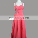 Stunning Sweetheart Neckline Halter Beaded Slit Skirt Chiffon Design Your Own Long Prom Dress thumbnail-2