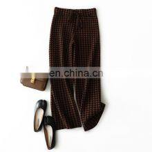 Women New Fashion Thick Plaid Cashmere Knit Lounge Pants With Drawstring thumbnail-2