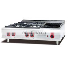 counter top gas range with 6 burners for catering equipment