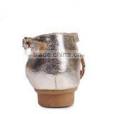 2016 New Design Shiny Sequined Pailette Flat Real Leather Sandals Shoes for Summer and Beach With Oxford Sole thumbnail-4