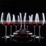 Hand Made Mouth Blown Transparent Crystal Glass Wine Decanter With Wine Glass Set Quality Choice thumbnail-1