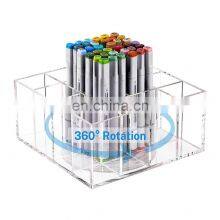 360-Degree Rotating Acrylic Pencil Holder Desk Acrylic Pen Holder Makeup Brush Organizer