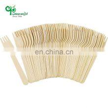 Eco Friendly Compostable Disposable Wooden Travel Cutlery Knife Spoons Forks Made of Smooth Birchwood thumbnail-2