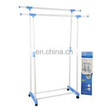 Rectangular Double Pole Clothes Hanger Hot New Removable Portable Clothes Rack