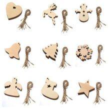 Wooden Christmas Decorative Pendant Christmas Deer Creative DIY Handmade Crafts Hanging Tag Small Wood Sign Home Decoration
