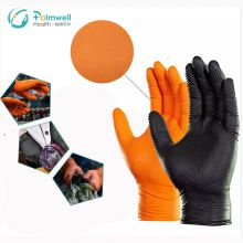 Diamond textured nitrile gloves powder free heavy duty mechanic works oil-resistance 8 mil gloves