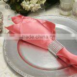 Polyester Satin Table Napkin With Ring for Wedding, Light Guava Color thumbnail-1