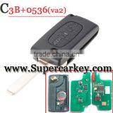 High Quality 3 Button Remote Key For Citroen Flip Key 0536 VA2 Blade With Light Button thumbnail-1