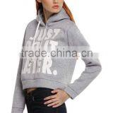 Hotsale Sportswear Oem Service Blank Plain Dyed Women With Hood Fleece Crop Womens Hoodies thumbnail-5