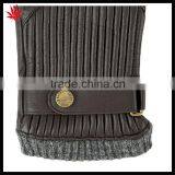 2016 Hot Selling Mens Genuine Leather Gloves With Knitted Cuff thumbnail-4