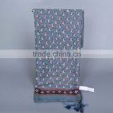 New Autumn Winter Wide Tassel Position Printed Floral Voile Scarf thumbnail-2