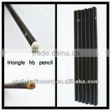 BSCI Stationery Factory Black Painting Triangle/triangular HB Pencil Unsharpened With White Pencil Top thumbnail-1