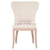 Wholesale antique luxury fabric solid wood dining chairs
