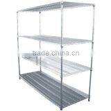 Adjustable Metal 4 Tiers Chrome Carbon Steel Wire Shelving Rack thumbnail-1