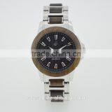 Unisex Watch With Metal Case Wood And Metal Strap Quartz Stainless Steel Case Back Water Proof Watch thumbnail-6
