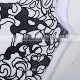 Latest Fashion Design Formal Patterns OEM Elegant Slim White Black Patterns Printed Women Bodycon Dress thumbnail-4