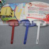 Wholesale PP Material Round Shape Big Plastic Hand Held Fan With Printed Sticker thumbnail-2