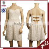 2016 S/S Sleeveless Back Bow Tie Lady White Party Dresses thumbnail-1
