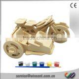 EN71 Certificate Educational Toy Wooden Motor Tricycle 3D Puzzle For Kids thumbnail-1