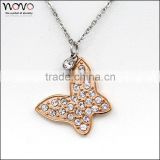 Fashion Necklace with dimand Butterfly Pendant