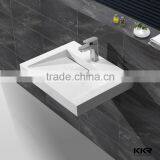 Pure White Stone Bathroom Sink Art Basin