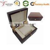 Hinging Wooden Watch Box Packaging With White Foam and EVA Insert thumbnail-1