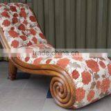 Coaster Chaise Lounge with Fabric and Solid Teak Wood Base CLS09