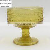 Press Unique Drinking Ware/cheap Wine Goblet, Ice-cream Bowl, Tumbler in Colored Glass With Raindrop Designs Emboss thumbnail-2