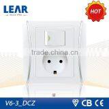 Newest Design V6-3 Series High Quality Euro Wall Socket