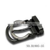 35mm Gunmetal & Nickel Shiny Combine Plated Rounded Belt Buckle