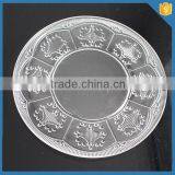 High Quality Crystal Round Glass Plates for Weddings With Flower Design