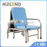 Steel Fold Out Medical Care Bed Chair With Wheels thumbnail-1
