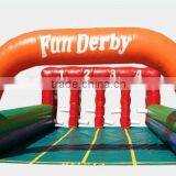 7.5mWx9mLx3mH Fun Derby Inflatable Pony Hops Race Track Outdoor Inflatable Race Games thumbnail-1