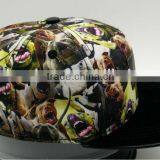 2015 trendy fashion wolf sublimation snap back golf cap