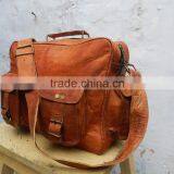 Real Goat Leather Luggauge Bag/vintage Style Pure Leather Travel Bag thumbnail-4