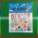 Embossed PVC Cartoon Stickers/dress up PVC Stickers