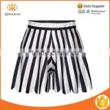Black and White Stripe Short Skirts Running Joggers Printed Women Shorts