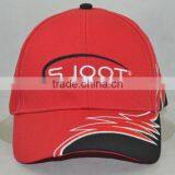 Guangzhou Hat Factory Professional Custom 6 Panel / 100% Cotton / / Embroidery Logo/brim Gear Shape/red Baseball Cap
