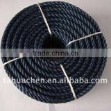 3 Strands Black Polyester Twist Rope
