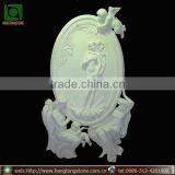 White Marble Carved Angel High Relief Sculpture thumbnail-1