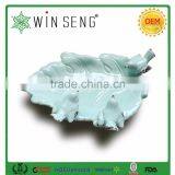 Garden Decor Glazed Leaf Bird Ceramic Porcelain Plate, Decorative Plate thumbnail-2