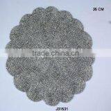 Round Glass Bead Place Matin Grey With Semi Circle Border Other Colours Also Available thumbnail-1