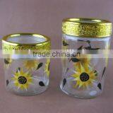 Glass Cookie Jar With Printing Sun Flower thumbnail-4